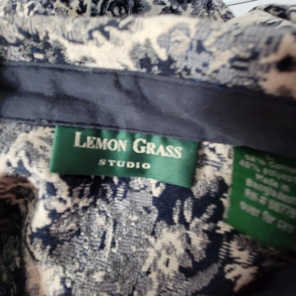 Lemon Grass Womens Tapestry Jacket Dark navy/white Size Large - Picture 7 of 10